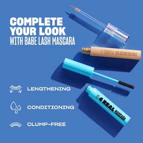 Babe Original in lifestyle shot with lash extensions demonstrating compatibility