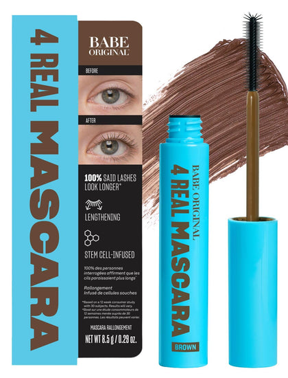 BABE ORIGINAL mascara front packaging showing product and shade benefits