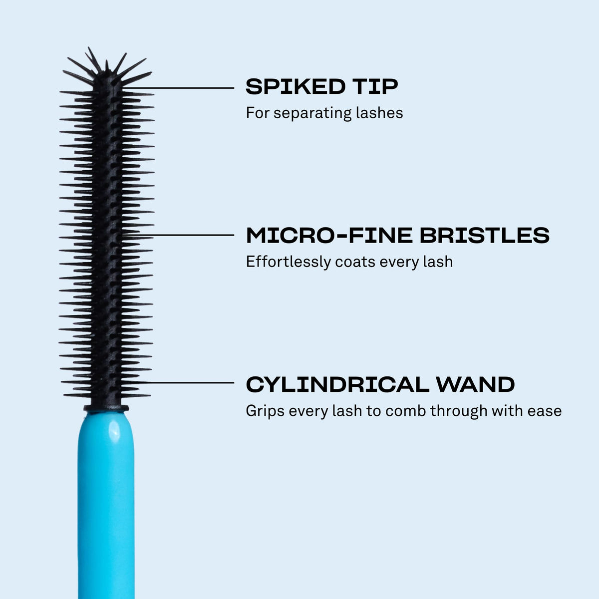 BABE ORIGINAL mascara held in hand showing scale and portability benefit-travel friendly size