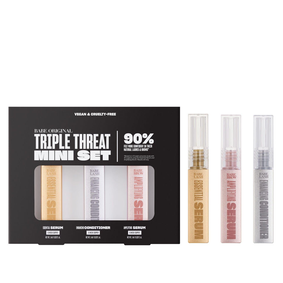 Babe Original front packaging showing trio set, compact and gift-ready