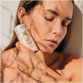 Babe sunscreen applied on skin showing subtle tint and even tone benefit
