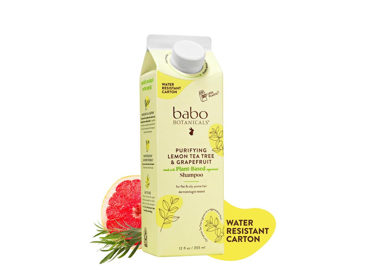 Babo Botanicals front packaging showing bottle and label for clear identification and benefit