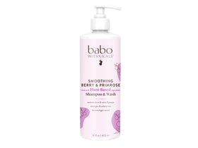 Babo Botanicals front bottle showing smoothing berry scent and kid‑friendly look