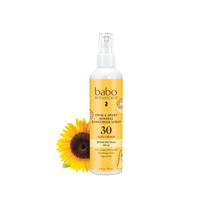 Babo Botanicals front packaging showing SPF 30 and sport use benefit