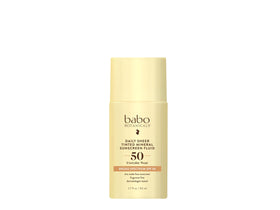 Babo Botanicals front packaging showing SPF 50 and tinted finish benefit