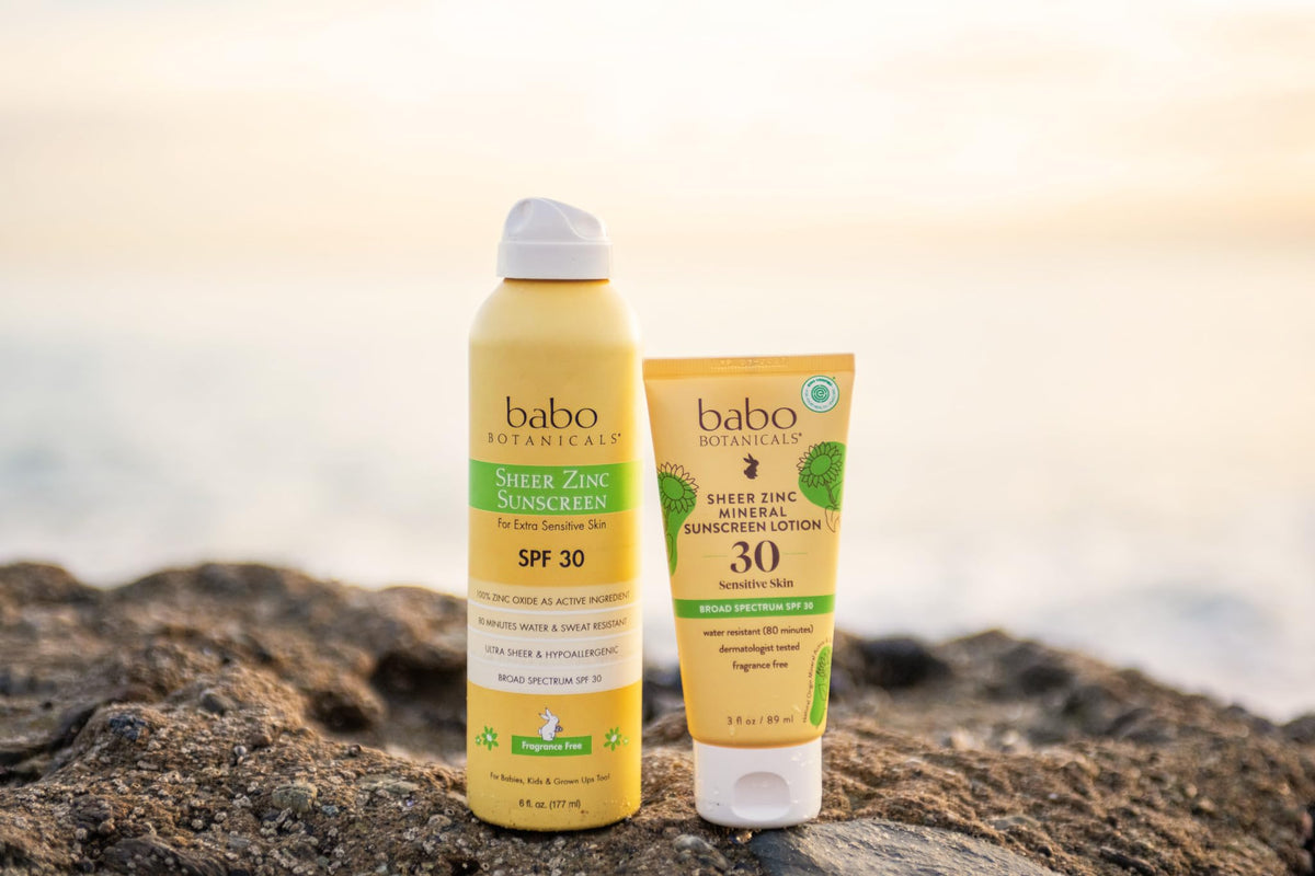 Babo Botanicals lotion dispensed on hand showing non-greasy absorbency