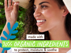 Babo Botanicals tube label close-up highlighting mineral zinc and titanium ingredients