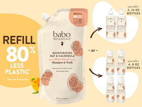 Babo Botanicals refill pouch back label with ingredients and instructions