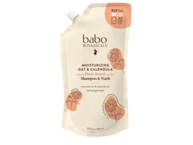 Babo Botanicals refill pouch front showing product and eco benefit