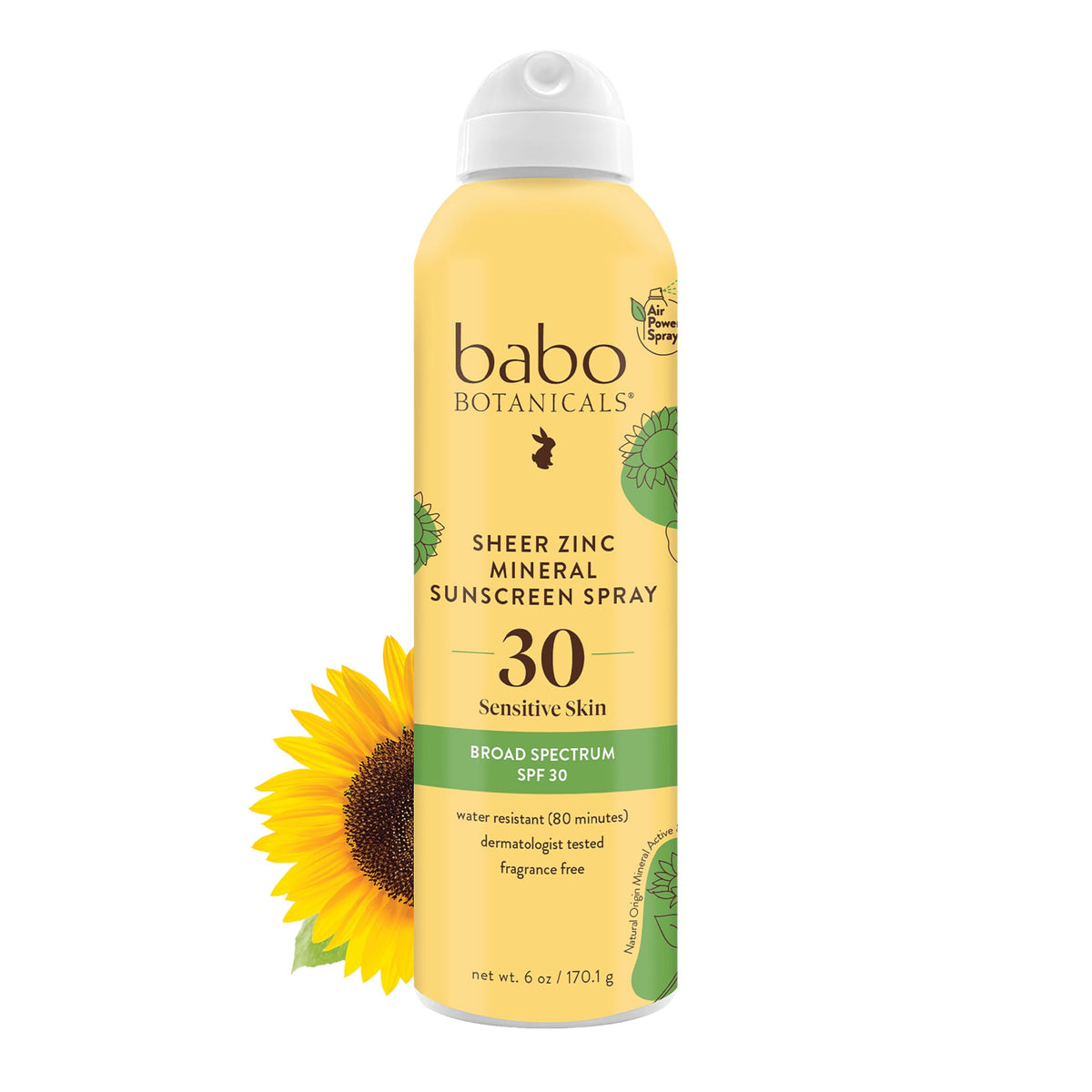 Babo Botanicals front packaging showing SPF30 and sheer zinc benefit