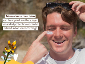 Babo Botanicals balm size shown in hand for travel convenience