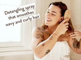 Babo Botanicals spray mist being applied for easier detangling and faster grooming