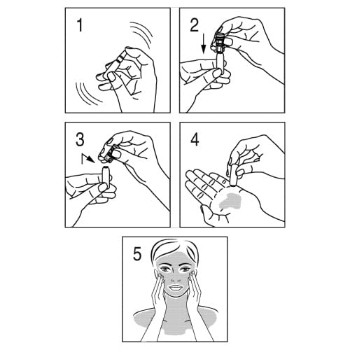 BABOR ampoule being poured into hand for application, illustrates simple nightly use and convenience