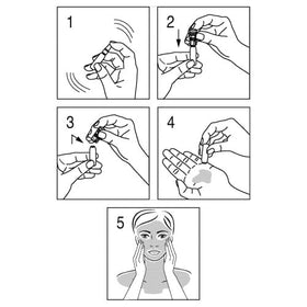 BABOR ampoule being poured into hand for application, illustrates simple nightly use and convenience