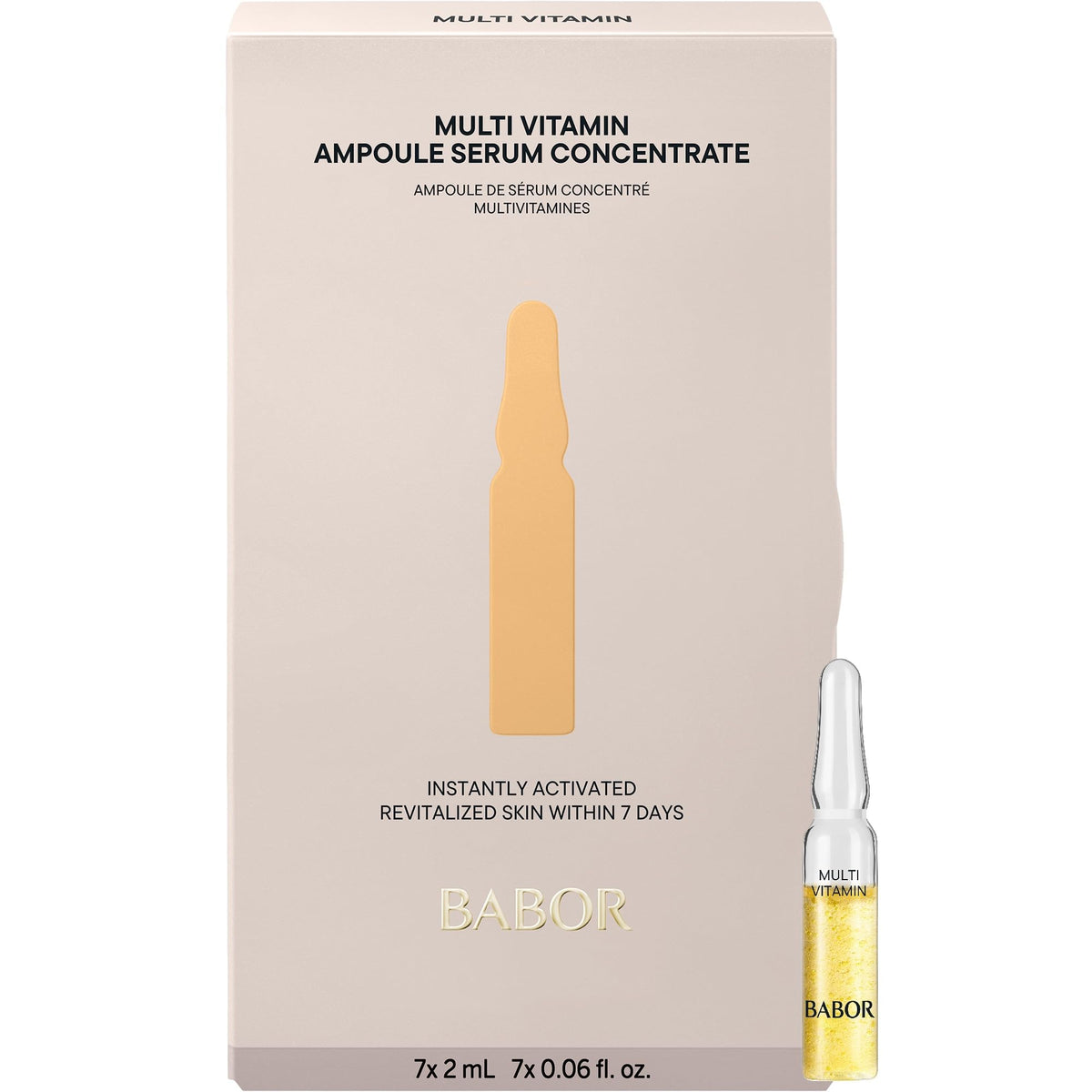 BABOR ampoule front packaging showing product and benefits