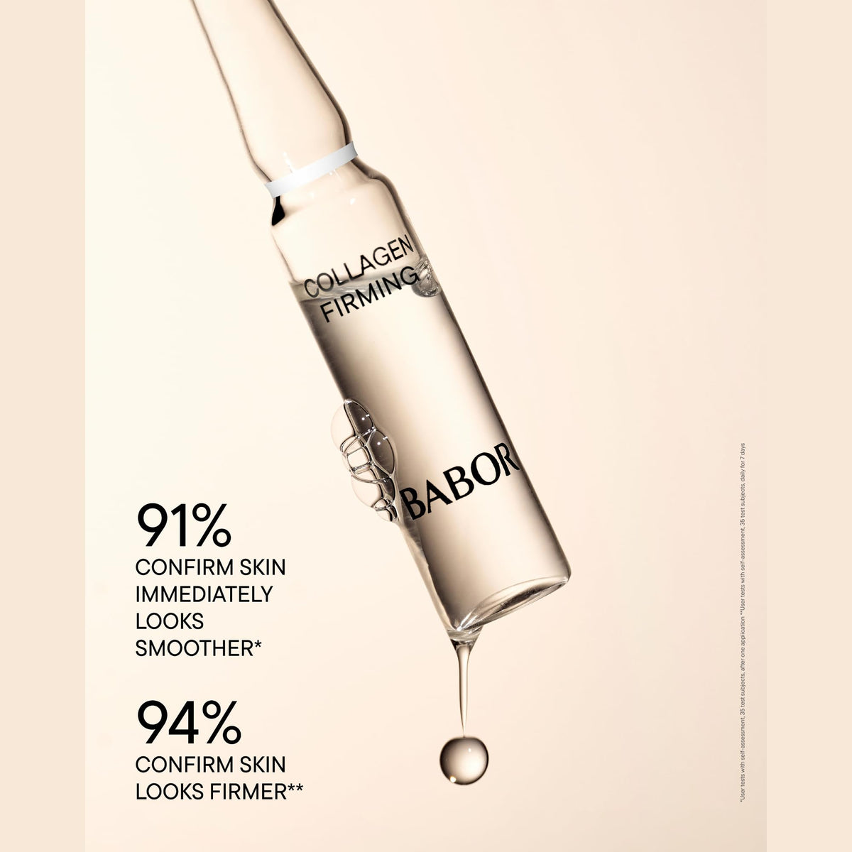 BABOR serum texture close-up showing lightweight absorbent formula