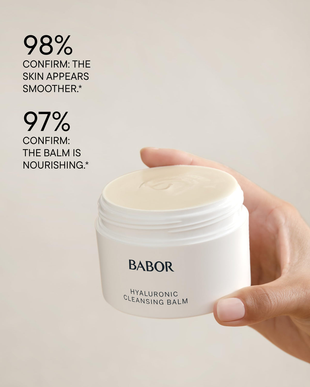 BABOR cleansing balm being massaged into skin showing gentle makeup lifting benefit