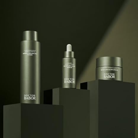 BABOR applying cream to cheek showing improved smoothness and glow benefit
