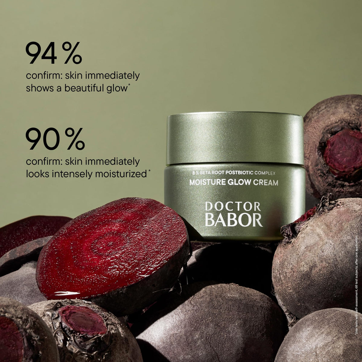 BABOR open jar top view highlighting smooth formula and convenient size benefit