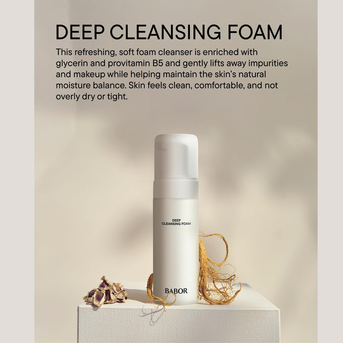 BABOR foam texture closeup demonstrating airy lather and gentle cleansing action