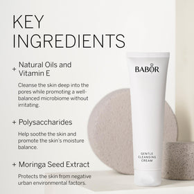 BABOR cleansing cream texture close-up showing creamy lotion, soothing hydration benefit
