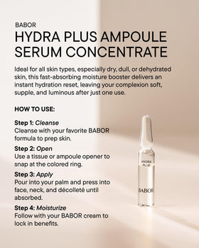 BABOR ampoule next to ruler showing compact size and travel-friendly benefit