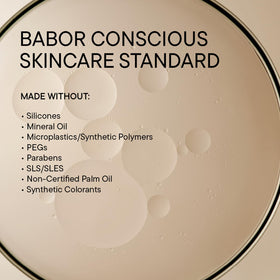 BABOR label detail highlighting ingredients and brightening benefits for ingredient transparency