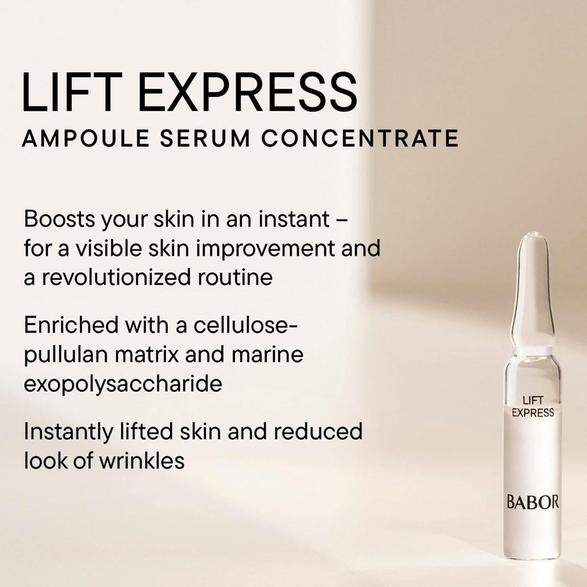 BABOR ampoule close-up revealing glass vial and concentrated serum