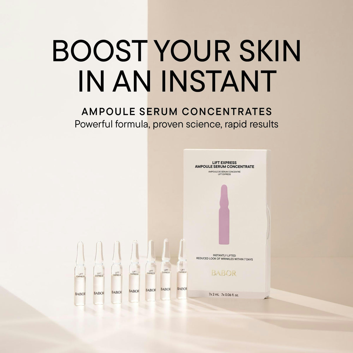 BABOR ampoules staged on bathroom vanity for daily routine inspiration
