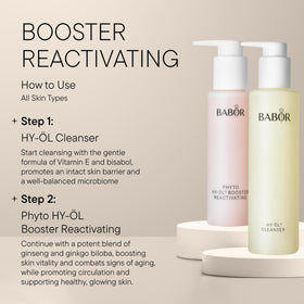 BABOR paired with HY-ÖL demonstrating two-phase cleansing for gentle removal
