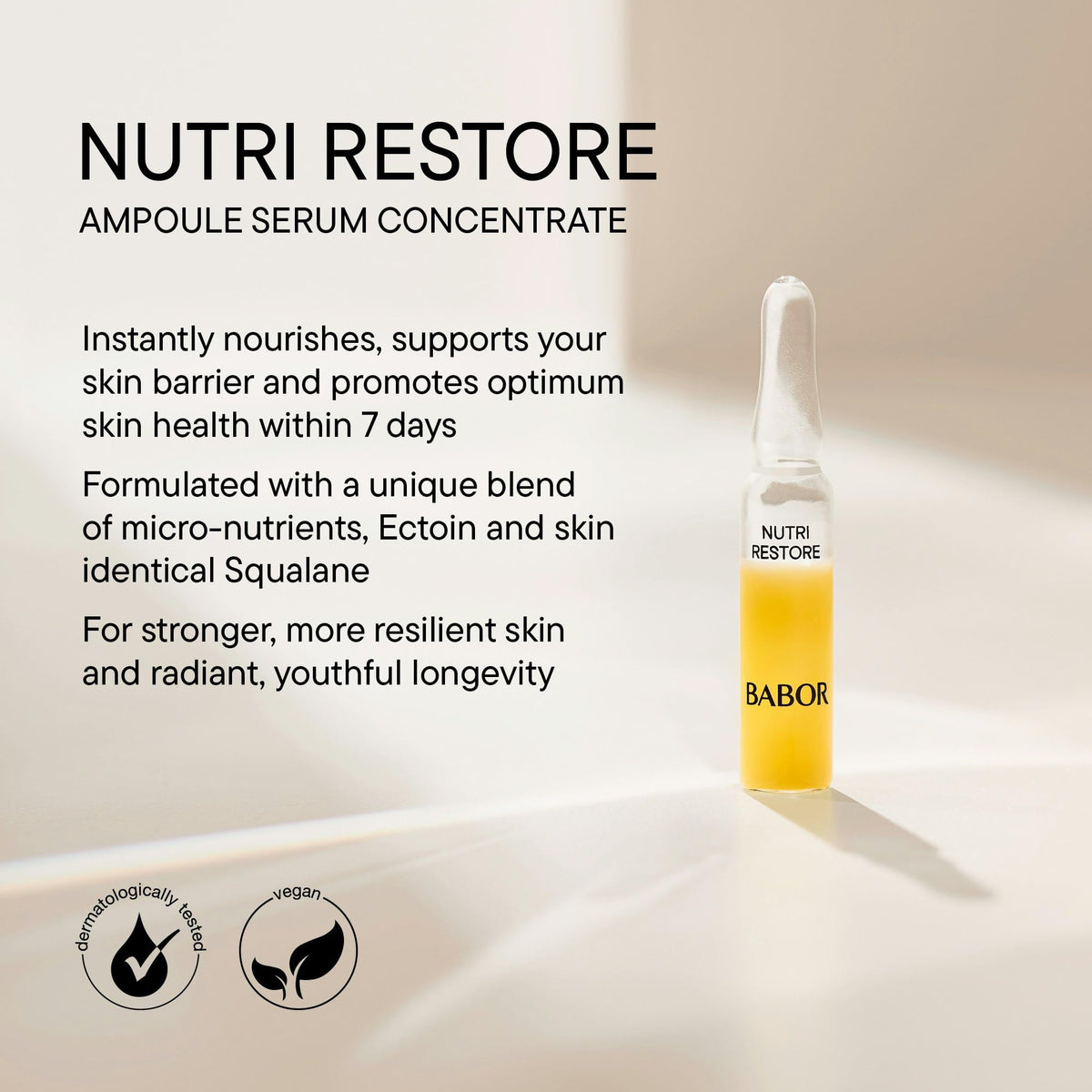 BABOR serum poured into palm ready for fast‑absorbing application