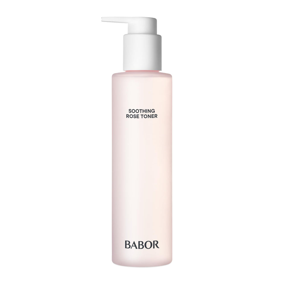 BABOR front bottle view showing label and 6.7 oz size promoting calm skin