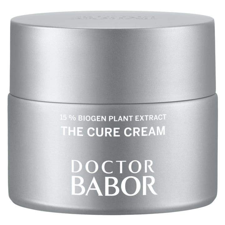 BABOR jar front view showing The Cure Cream for visible barrier repair