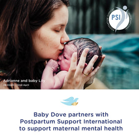 Baby Dove three-pack staged showing value and travel-ready benefit