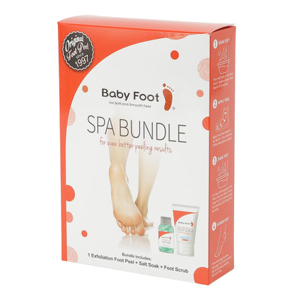 Baby Foot front packaging showing bundle contents and citrus scent benefit