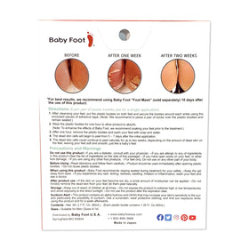 Baby Foot ingredient label detail listing 16 natural extracts