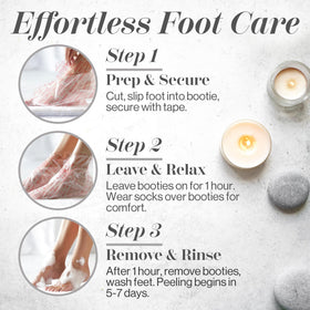 Baby Foot kit styled with lavender flowers suggesting relaxing home-spa benefit