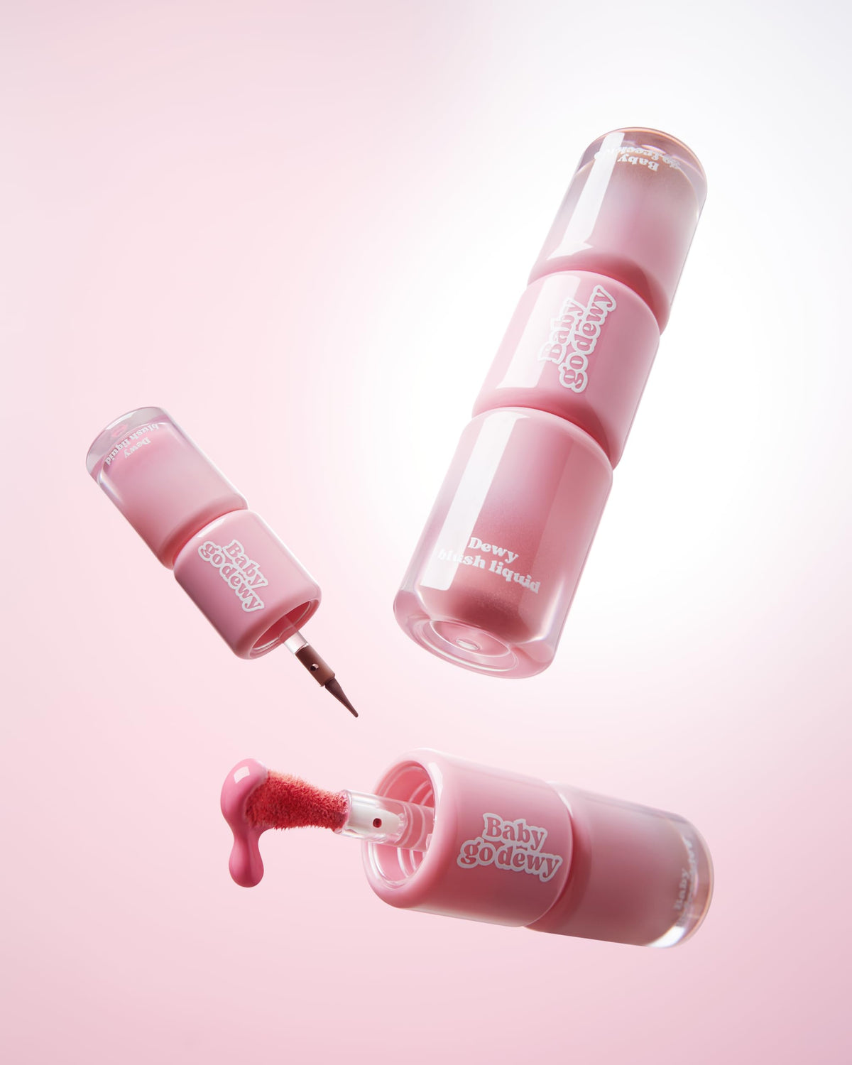 Baby Go Dewy blush texture swipe illustrating dewy blendable finish