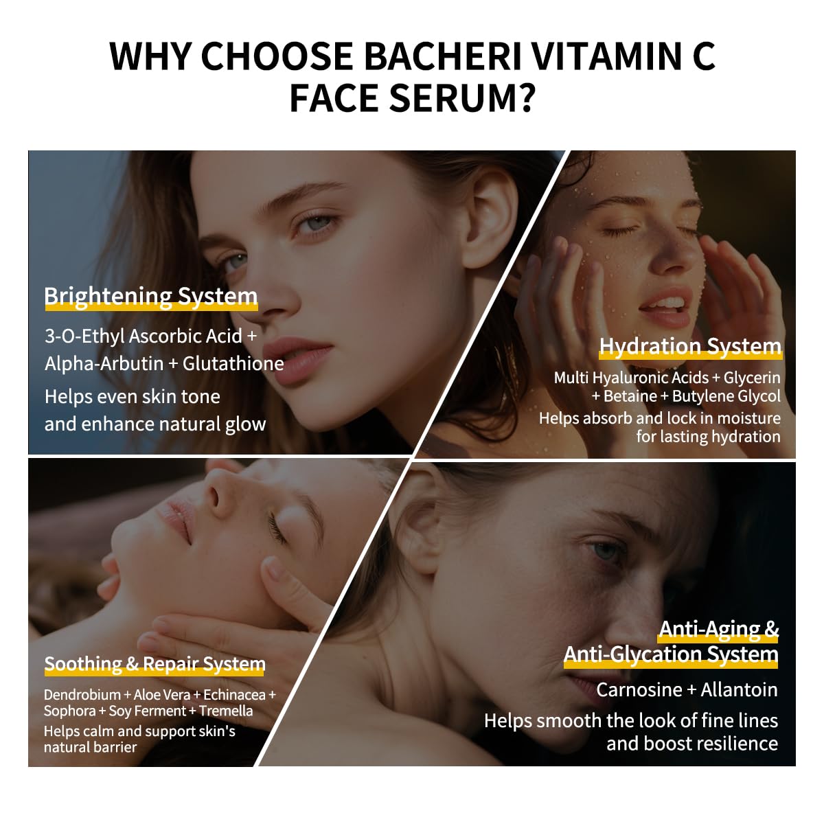 BACHERI 4D hyaluronic texture close-up showing multi-layer hydration boost