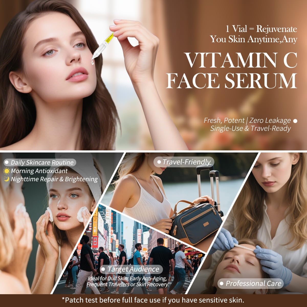 BACHERI single ampoule in hand demonstrating easy, measured application