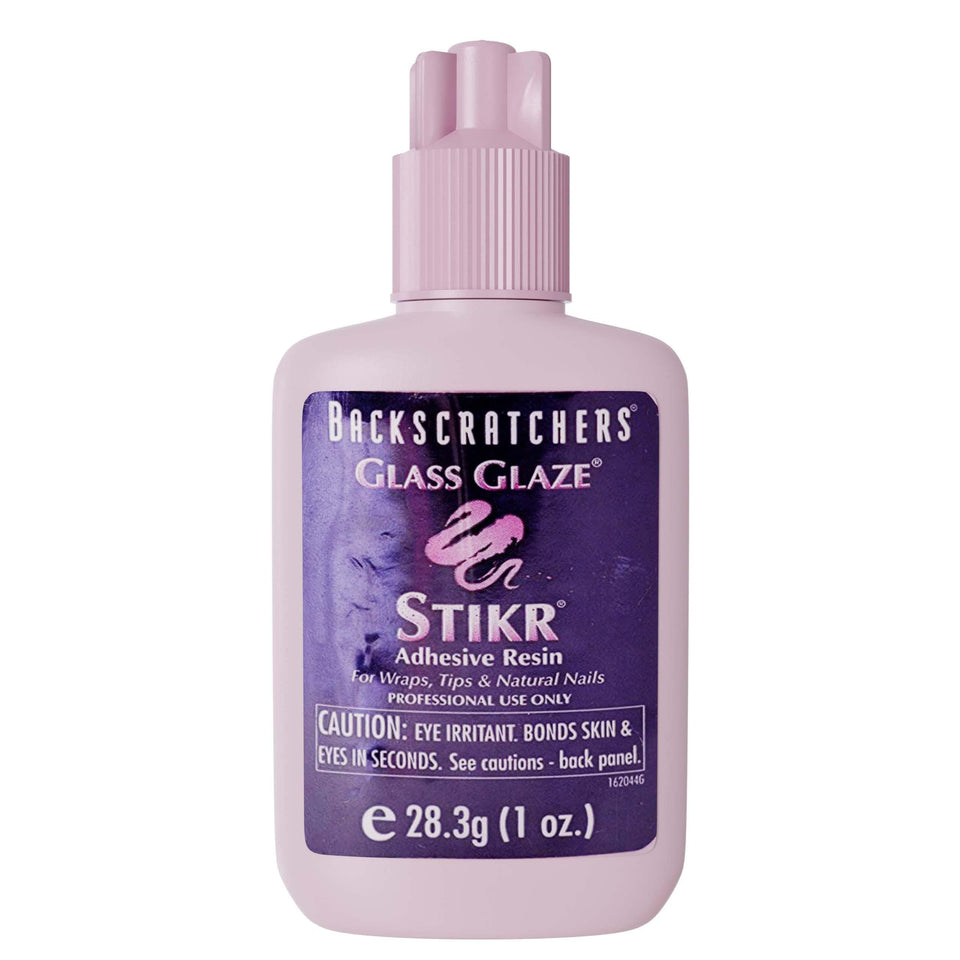 BACKSCRATCHERS bottle front view showing product branding and strong adhesion benefit