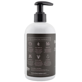Bacne Bar recyclable bottle detail emphasizing eco-friendly packaging benefit
