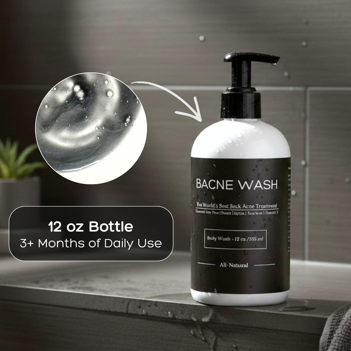 Bacne Bar bottle in hand size comparison for portion and scale clarity