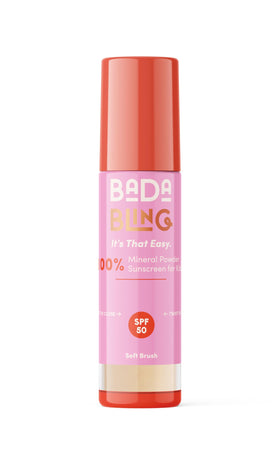 Bada Boom powder texture with shimmer showing translucent finish and gentle coverage