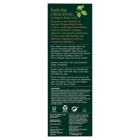 Badedas label closeup highlighting product name and clear instructions benefit