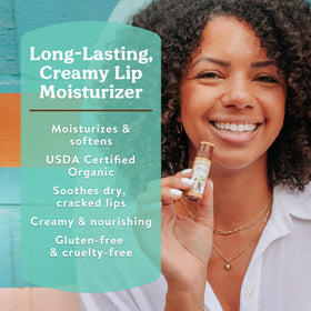 Badger close-up of creamy cocoa butter texture revealing rich, emollient formula