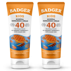 Badger front packaging showing SPF 40 and kid-safe benefits