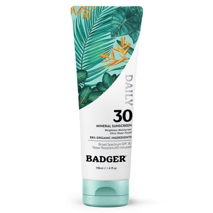 Badger front packaging showing SPF 30 and benefits