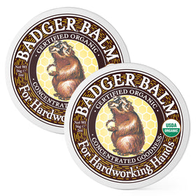 Badger front tin showing organic healing balm and clear branding benefits