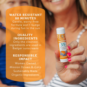 Badger ingredients label closeup highlighting 97% organic formula benefits